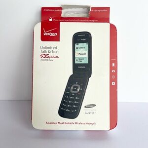 Samsung Gusto 3 Black Flip Phone NEW in Box Bluetooth Web Camera